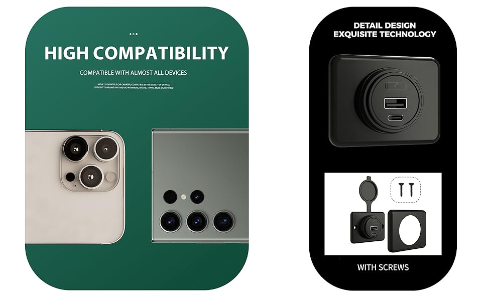 surface mounted type-c car charger Compatibility