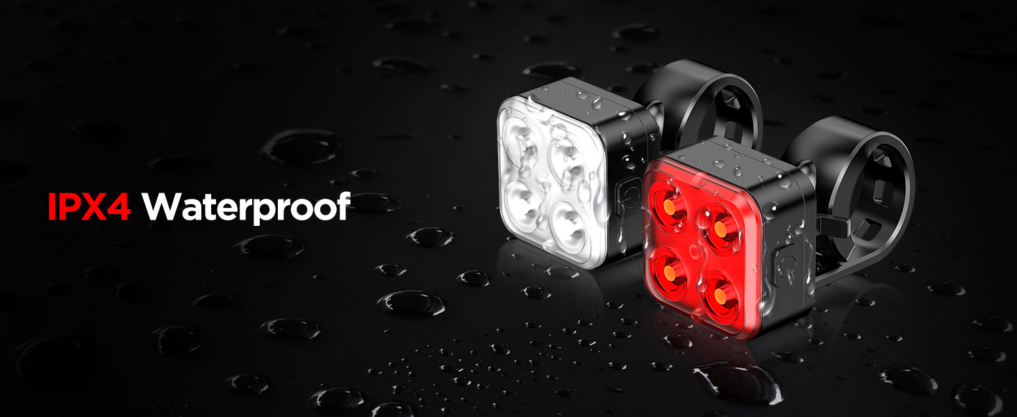  IPX4 Waterproof Bike Lights Set