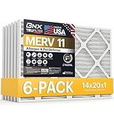 BNX TruFilter 14x20x1 Air Filter MERV 11 (6-Pack) - MADE IN USA - Allergen Defense Electrostatic ...
