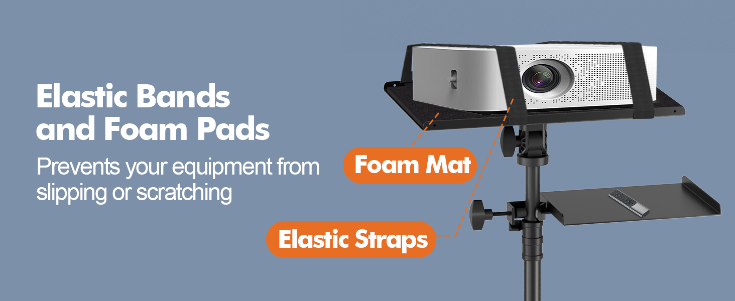 Elastic Bands and Foam Pads Prevents your equipment from slipping or scratching