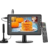 Jexiop 9" IPS Screen Small TV,Portable TV with Digital ATSC Tuner, USB Port, AV Input, Built-in R...