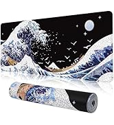 MEWOOCUE Black White Grey Mouse Pad Set XXL Anime Geometric Desk Mat Bubbles Gaming Mousepad - 31...