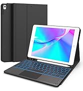 CHESONA iPad Keyboard 9th Generation, 7 Color Backlit, Multi-Touch Trackpad, Built-in Pencil Hold...
