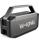 Portable Bluetooth Speaker Wireless, W-KING 80W PEAK IPX6 Waterproof Loud Bluetooth Speaker with ...