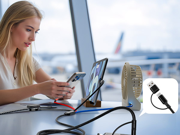 Travel Vacation Essentials 4 in 2 Charging Cable for Apple iWatch Charger