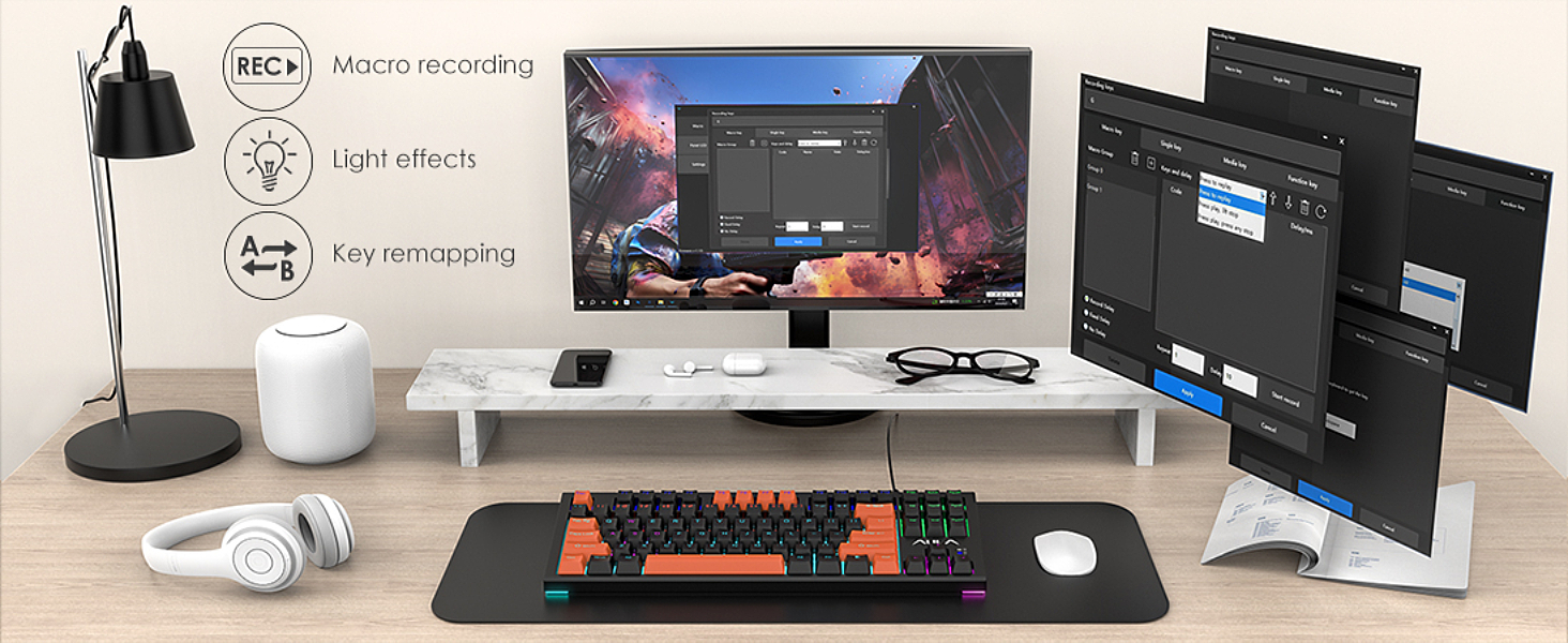 wired usb keyboard mechanical with macro keys programmable custom keyboard