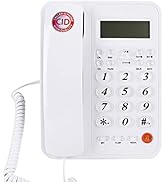Corded Phone, Wired Fixed Desktop Landline Telephone with Caller ID FSK /DTMF Display for Home /O...