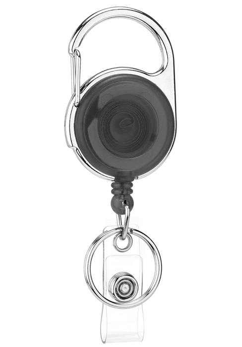 Retractable Badge Holder Reel with Carabiner &amp; Key Ring