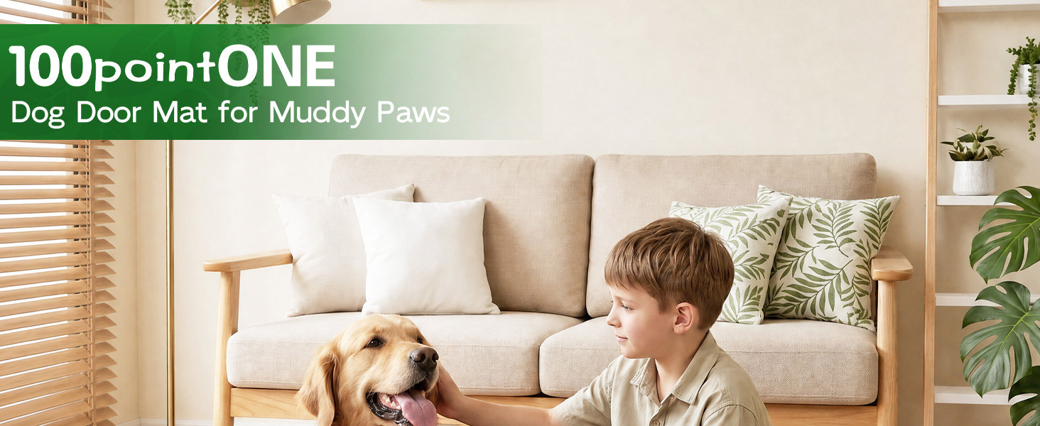 100pointONE Dog Door Mat for Muddy Paws