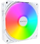 MONTECH E28 ARGB 120mm Case Fan, 28mm Thick Fan for Enhanced Cooling Efficiency, PWM 4-Pin, FDB B...