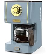 Amaste Coffee Maker, 5 Cup Coffee Pot with Three Brewing Modes, Retro Coffee Maker with Glass Car...