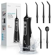 OasiSmile Water Flosser for Teeth Cleaning, 300ML Portable Cordless Oral Irrigator with DIY Stren...
