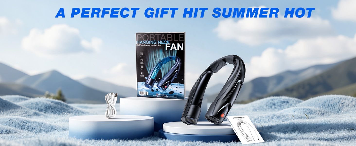 neck fan cold air over the neck fan powerful neck fan hands-free neck fan wearable strong neck fan