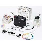 MEEDEN Airbrush Kit with Compressor and Paint: 1/5 HP Quiet Air Compressor for Model Painting wit...