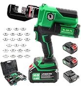 Growlush Electric Hydraulic Cable Lug Crimping Tool Kit, Battery Powered Wire Rope Swaging Tool w...