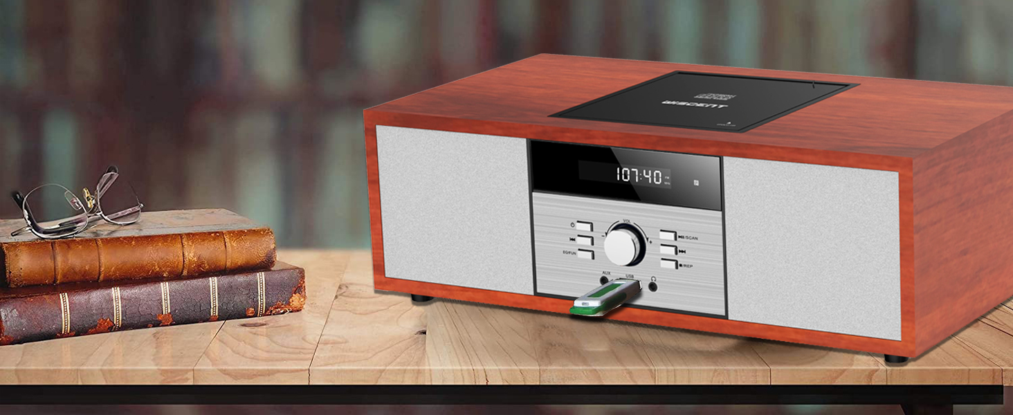 usb home stereo system and aux-in player usb bluetooth player