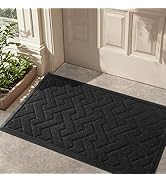 LEKEEPGO Door Mat Outside Entrance, Absorbent Indoor Outdoor Front Door Mat, Muddy Dirt Resist Ou...