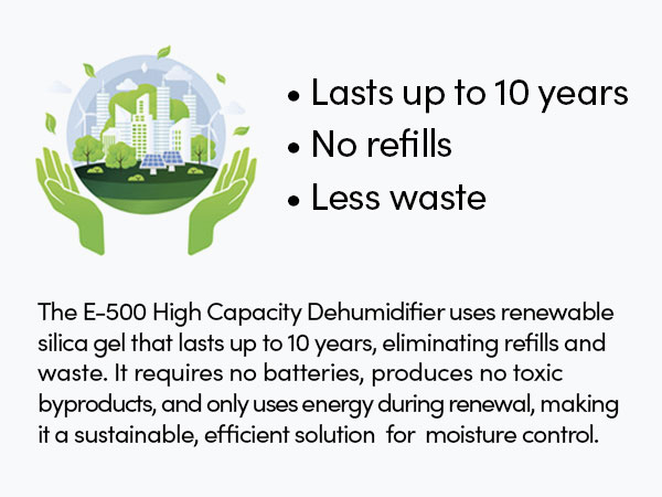 Sustainable, lasts up to 10 years, no refills