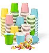 [400 Pack] Small Bathroom Paper Cups Blue Green Yellow Pink Colorful Espresso Cups, 3 oz Disposab...