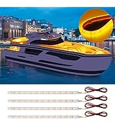 DUOFU365 Amber Led Strip Light,12V Car Led Lights Interior IP68 Waterproof Cuttable for Car Motor...