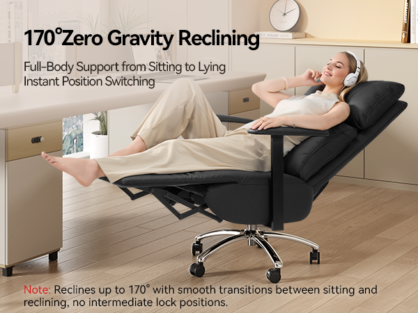 reclining office chair ergonomic with foot rest comfortable executive big and tall office chair