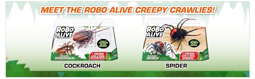 Robo Alive Spiders &amp;amp;amp;amp;amp;amp; Cockroaches glow in the dark prank toy