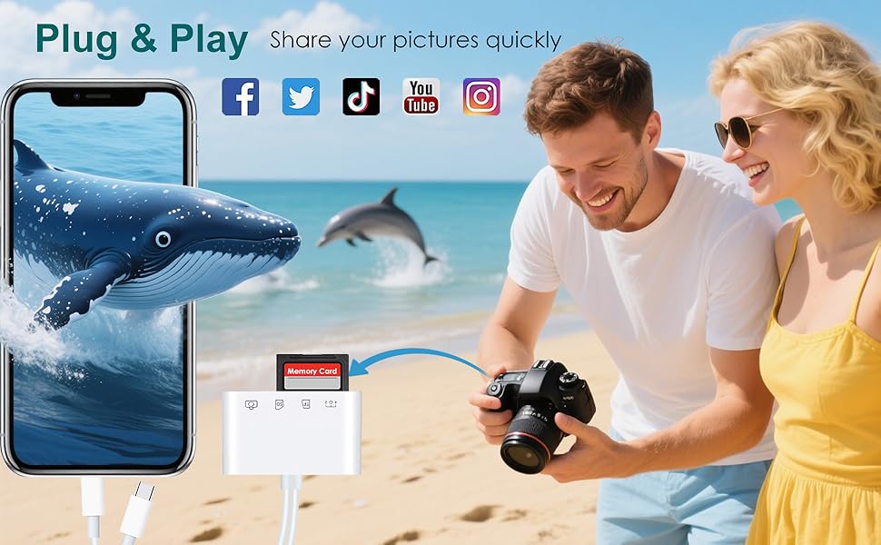 USB-C &amp; Lightning to SD Card Reader