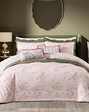 pink green floral duvet cover set