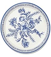 Coterie Blue Floral Paper Plates (Set of 10 Small plates) - Party Plates For Bridal and Baby Show...