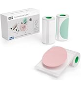 JD-23 Sticker Printer 2 Inch Round Thermal Paper, 3 Rolls Color Label Set (White, Green, Pink), S...