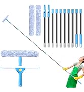10ft Window Washing Kit with Extension Pole, Window Squeegee for Home, Window Cleaning Kit with 2...