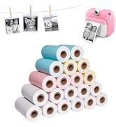 HUOJI 20 Rolls 2.24x1 Kids Instant Camera Refill Paper- Thermal Print Paper Rolls, HD Printing fo...