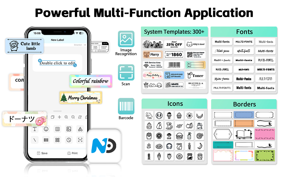 kitchen vial home classroom office label maker, food label printer, label maker for classroom