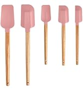 Pink Silicone Spatula Set, Food Grade Rubber Spatula-5 Piece Nonstick Rubber Spatulas, Spoonula, ...