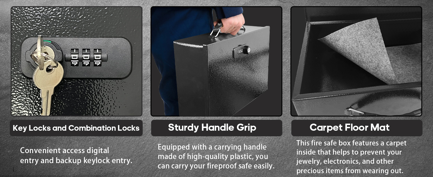 Fire Resistant Safe Fire Safe Box with Key Lock