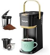 Tastyle Single Serve One Cup Coffee Maker, for K Cups and Grounds, Mini Coffee Maker with Portabl...