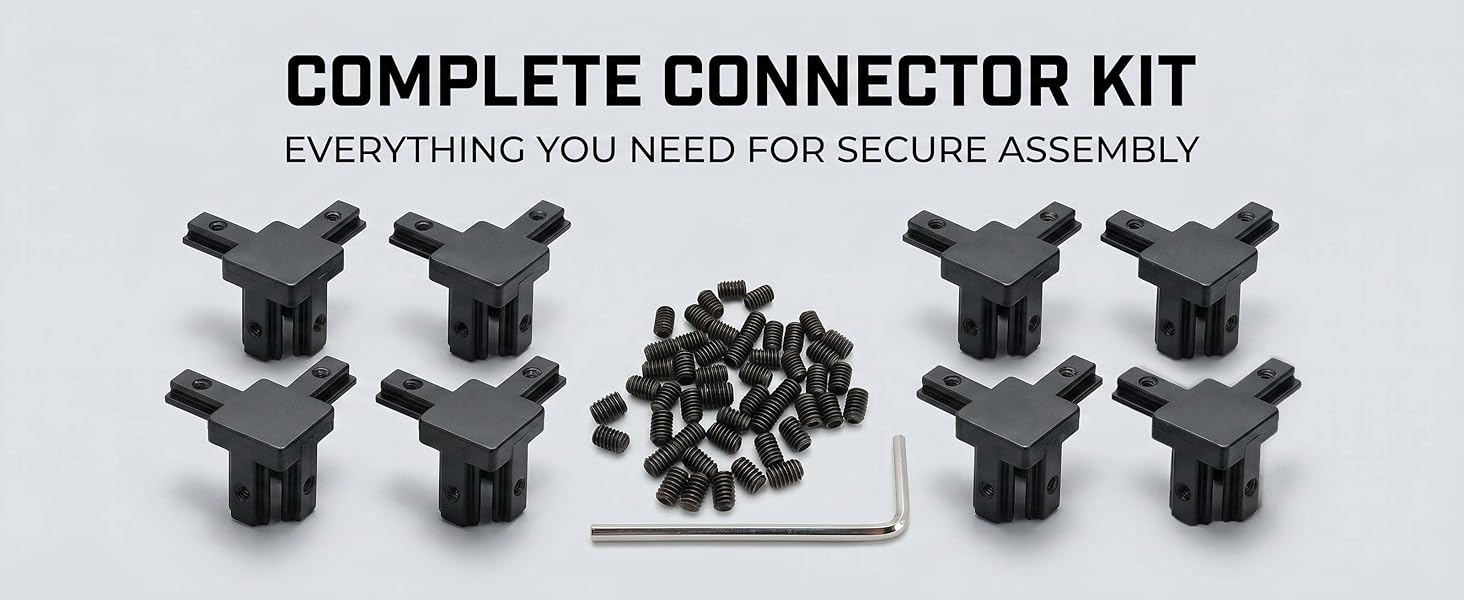 3-way corner top bracket black kit