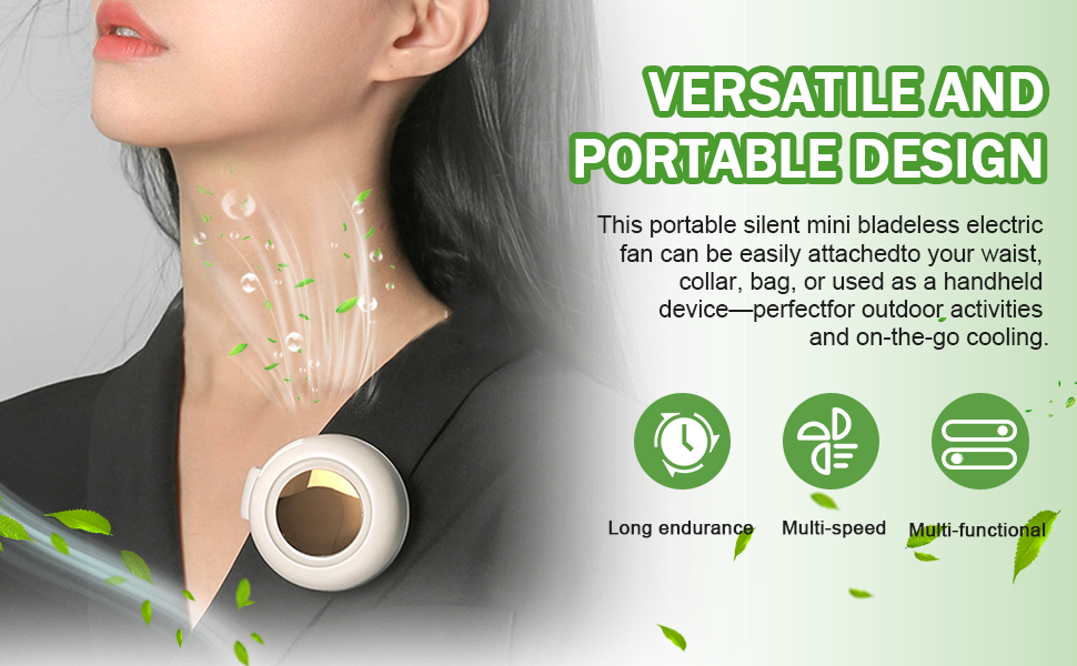 portable silent mini bladeless fan clip on