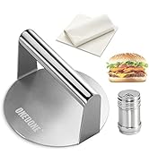 ONEDONE Burger Press Stainless Steel Smash Burger Press 5.5 inch Burger Smasher for Griddle w/Sea...
