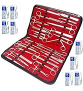 Premium A2ZSCILAB 112 Pieces Veterinary Needle Holder Scissors Hemostat Forceps Tweezers Scalpel ...