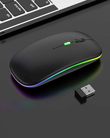 Wireless Bluetooth LED Mouse,Slim Rechargeable Mute Mouse