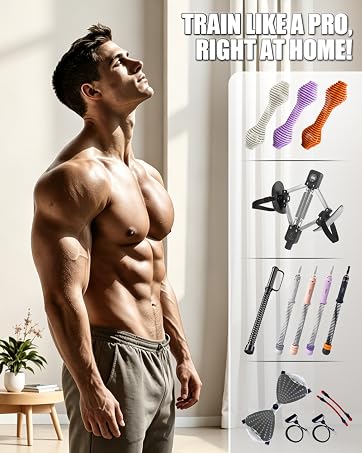 WITSPARKLLE Ropeless Battle Ropes for Home Gym, Portable Cordless Workout Ropes with Gloves