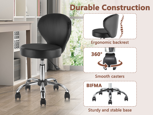 swivel rolling salon spa chair stool