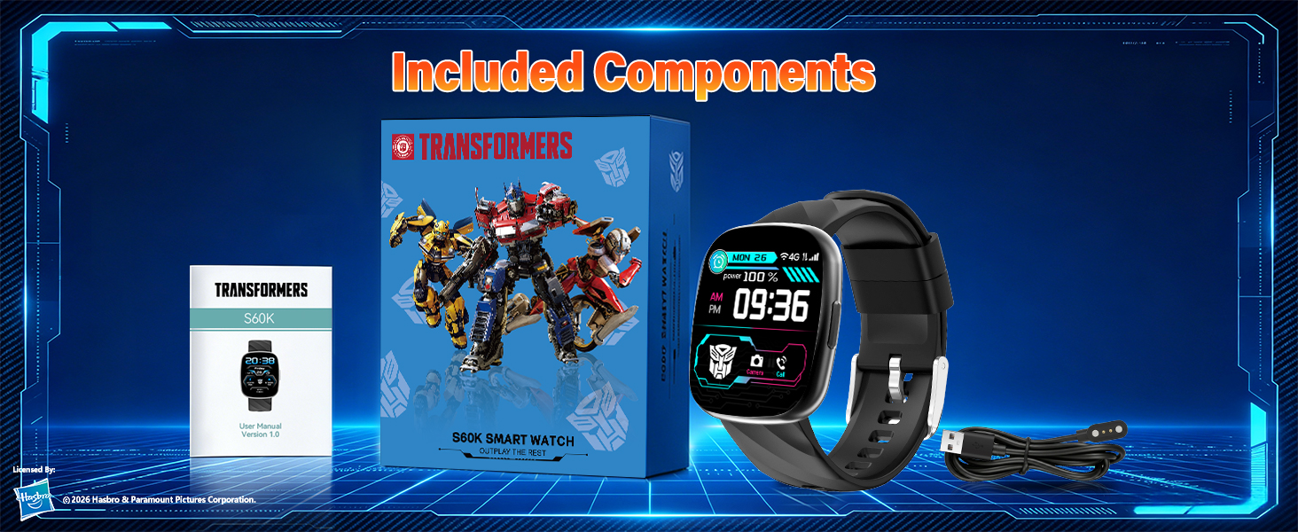 Transformers watch kids smartwatch boys girls gift fitness tracker heart rate