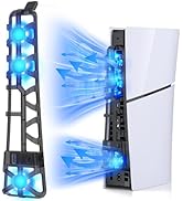 FASTSNAIL Cooling Fan for PS5 Slim Console, Quiet Cooling System with Memory Function and LED Lig...