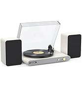 Vinyl Record Player with 40W Bookshelf Speakers and Dual Bluetooth,Hi-fi System Turntable with US...