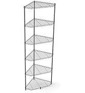 Donext 6-Tier Corner Shelf, storage shelves wire shelving, Adjustable metal shelving, Wire shelf ...