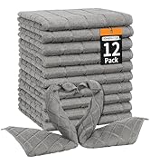 HOMERHYME Microfiber Washcloths, 12 Pack Wash Cloths Face Towels, Soft Lint Free Quick Dry Bulk A...