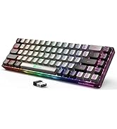 GEODMAER 65% Wireless Gaming Keyboard, Rechargeable, LED Backlit, Plug-and-Play, Ultra-Compact An...