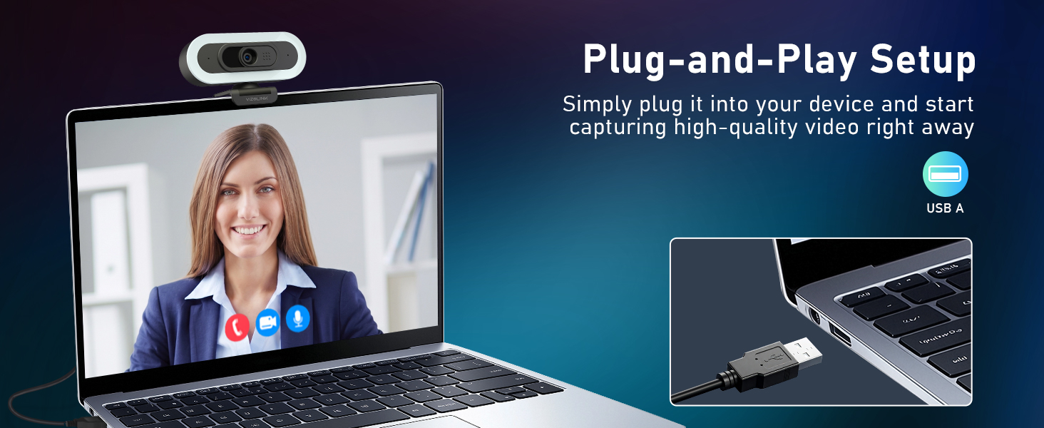 4K Webcam with Lights, PDAF Autofocus Computer Camera for PC/Mac, Web cam with Microphon